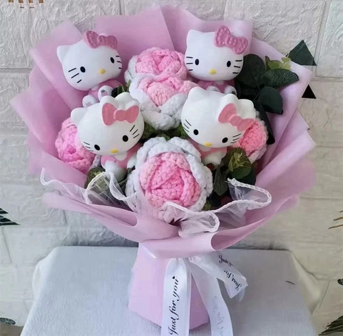 Hello kitty plush bouquet rose - hello,